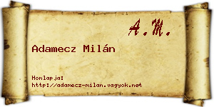 Adamecz Milán névjegykártya