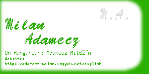 milan adamecz business card